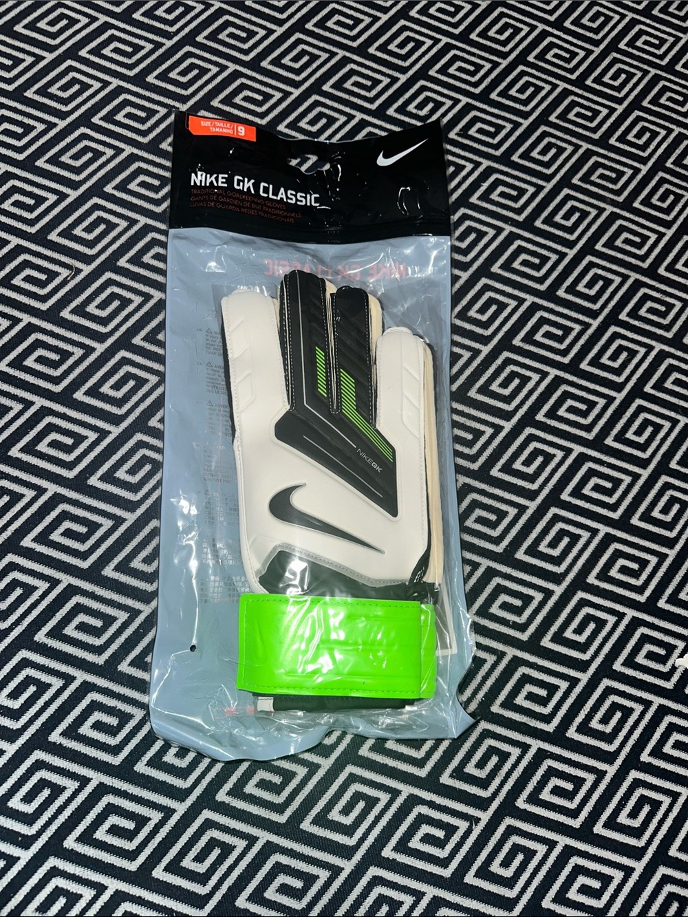 ADULT Nike White and Neon Green GK Goalkeeper Glove